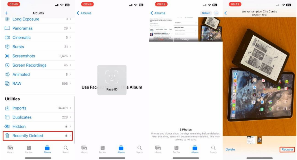 三明苹果14维修分享 iPhone14 上恢复已删除的照片 