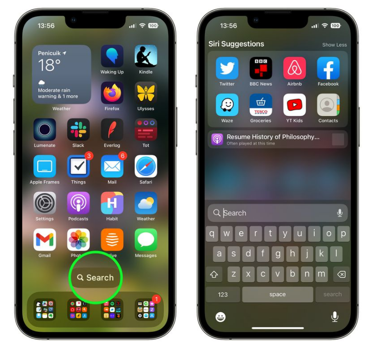 三明苹果手机维修分享升级到 iOS 16 后，如何删除主屏幕上的搜索按钮 