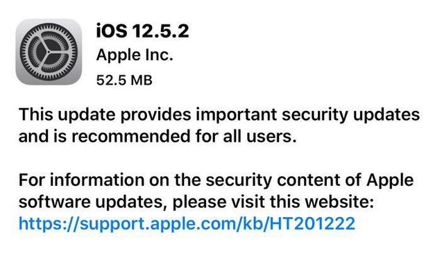 三明苹果手机维修分享iOS12.5.2发布，建议所有老苹果用户安装 